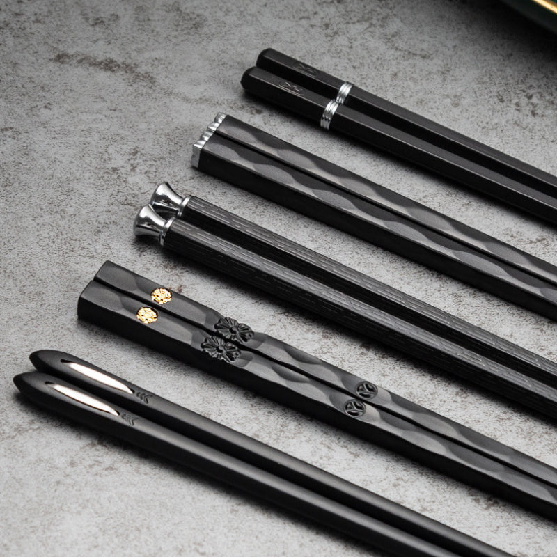 5 Pairs Japanese Chinese Chopsticks Sushi Sticks Reusable Metal Korean