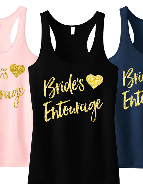 Load image into Gallery viewer, Brides Entourage Script Tank Top with Gold Glitter
