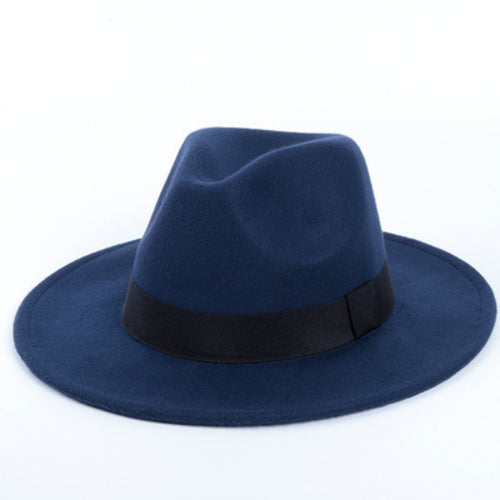 Load image into Gallery viewer, Black Fedora Hat Unisex Wide Brim Jazz Top Hat
