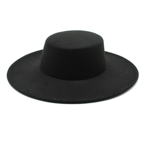 Load image into Gallery viewer, French Women&#39;s Hat Big Wide Brim 10CM Fedora Hat Winter Wool Derby
