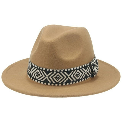 Load image into Gallery viewer, Men Hat Jazz Caps Panama Fedora Hats Wide Brim Solid Band Print Women
