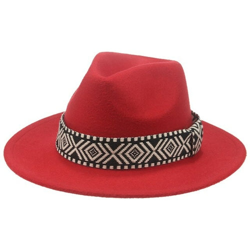 Men Hat Jazz Caps Panama Fedora Hats Wide Brim Solid Band Print Women