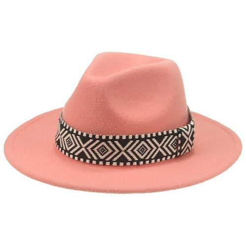 Men Hat Jazz Caps Panama Fedora Hats Wide Brim Solid Band Print Women