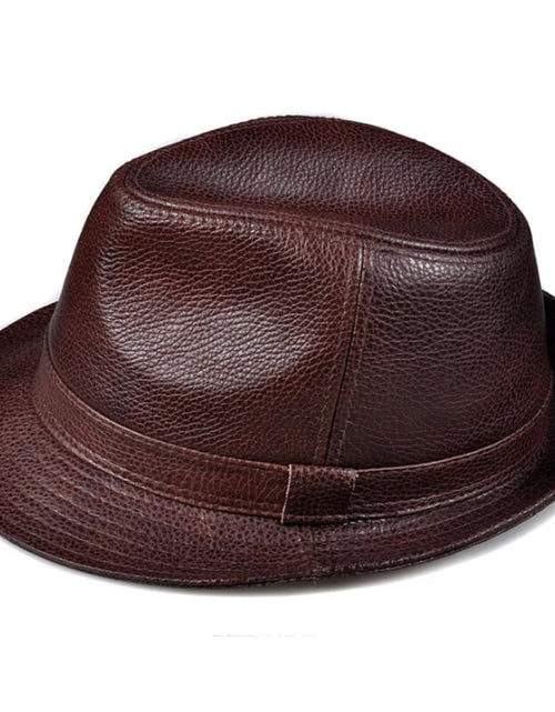 Load image into Gallery viewer, New 2022 Man High Quality Genuine Leather Jazz Fedora Gentleman Cow
