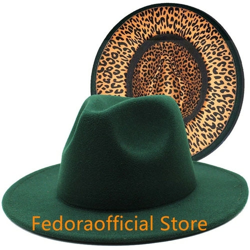 Load image into Gallery viewer, Rose Red Fedora Hat New Leopard Print Hat European And American Men&#39;s
