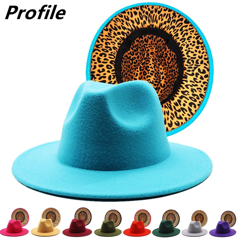Rose Red Fedora Hat New Leopard Print Hat European And American Men's
