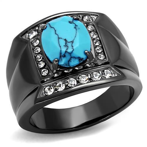 Load image into Gallery viewer, Men Stainless Steel Synthetic Turquoise Rings
