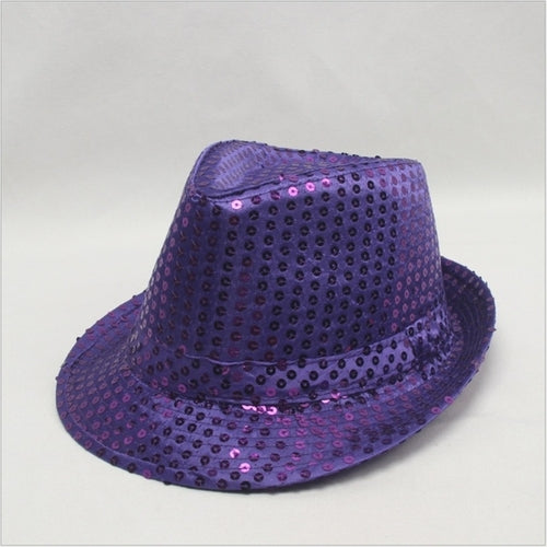 Fashion New Sequins Solid Color Jazz Hat Parent-child Shiny