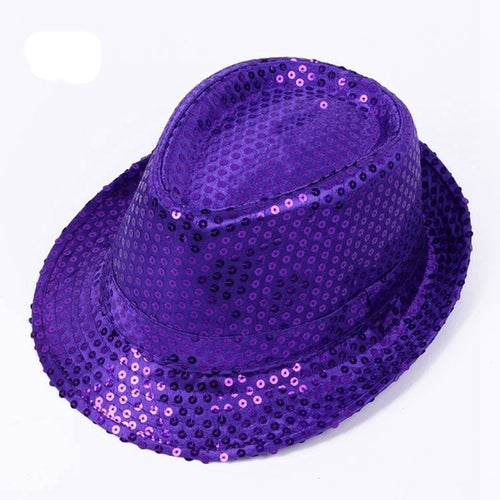 Sequin Street Dance Jazz Hat Solid Color Fashion Wzcx