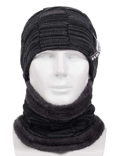 Load image into Gallery viewer, Winter Beanie Hats Scarf Set Warm Knit Hat Skull Cap Neck Warmer with
