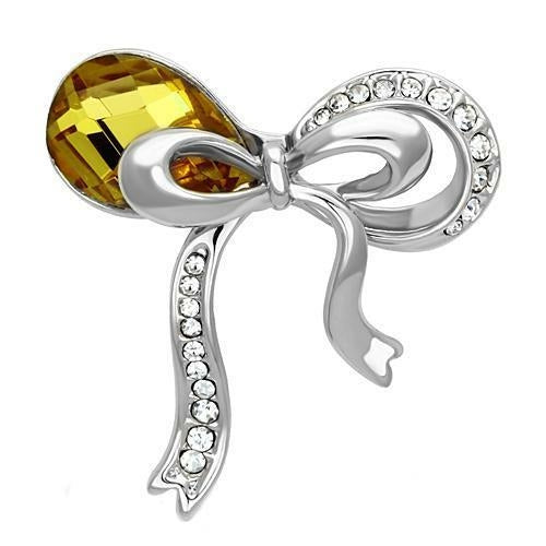Imitation Rhodium White Metal Brooches with Synthetic Glass