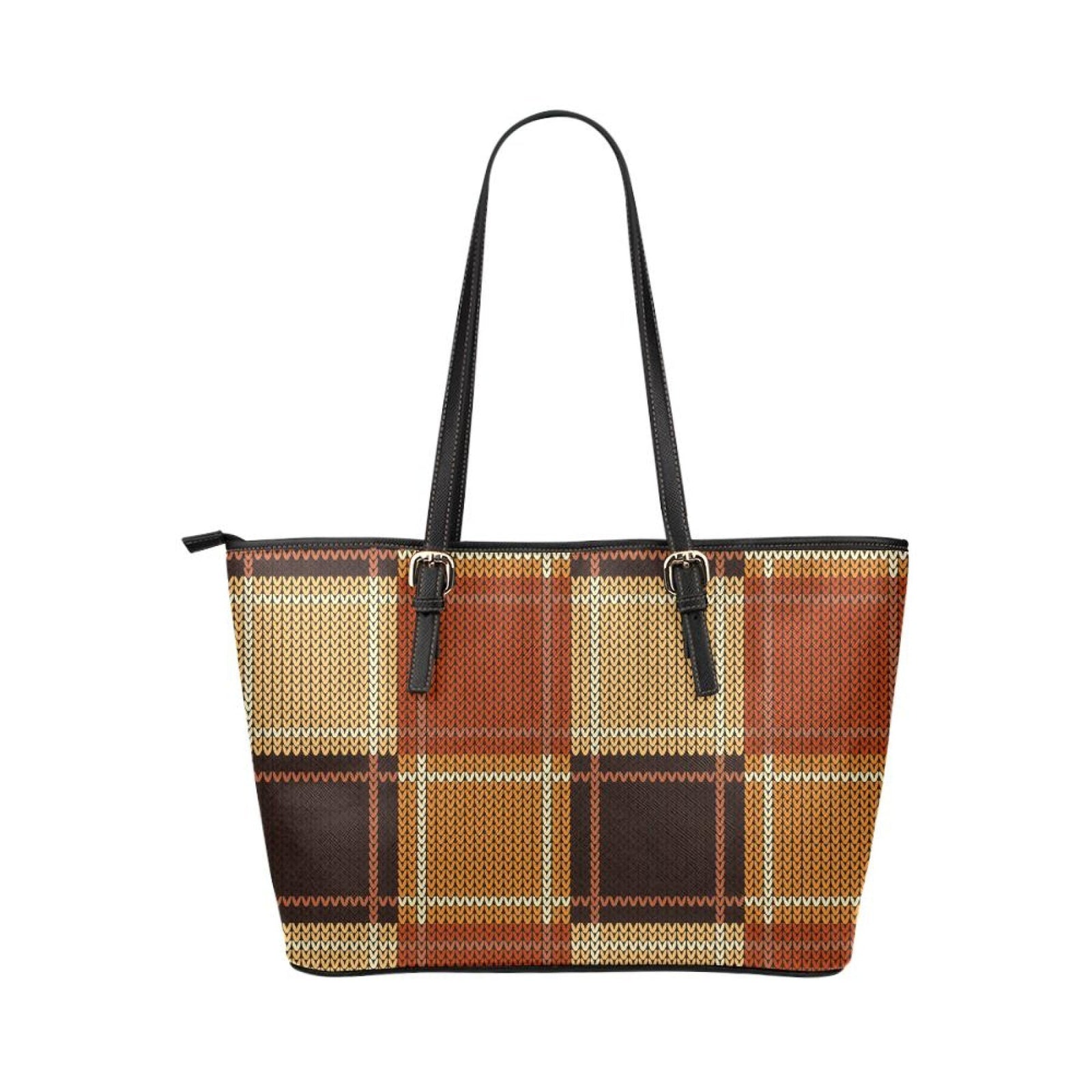 Women's Shoulder Bag, Brown Checker Double Handle Handbag